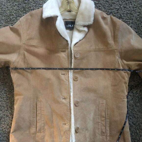🔥🔥Adler collection Beautiful vintage lambskin tan leather jacket super warm - Picture 7 of 10